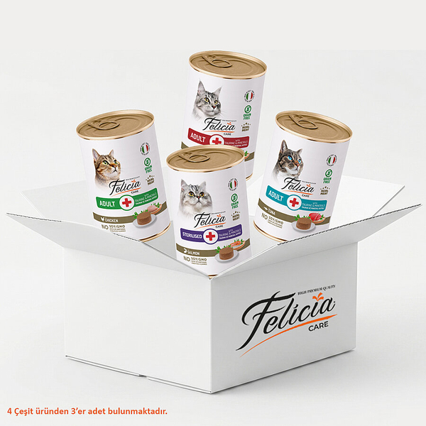 Felicia Kedi Konservesi 400g Mix Kolisi - 4 Çeşit_12 Adet*