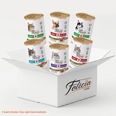 Felicia - Felicia Kedi-Köpek Konservesi 400g Mix Kolisi - 6 Çeşit_12 Adet