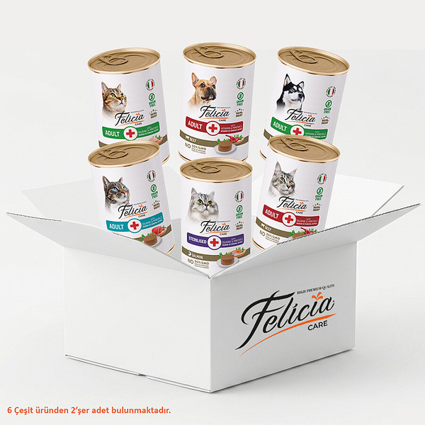 Felicia Kedi-Köpek Konservesi 400g Mix Kolisi - 6 Çeşit_12 Adet
