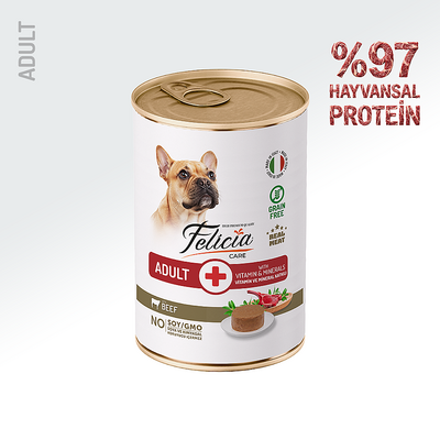Felicia - Felicia Yetişkin Tahılsız Biftekli Köpek Konserve 400g - 12 Adet