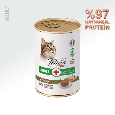 Felicia - Felicia Yetişkin Tahılsız Tavuklu Kedi Konserve 400g - 12 Adet
