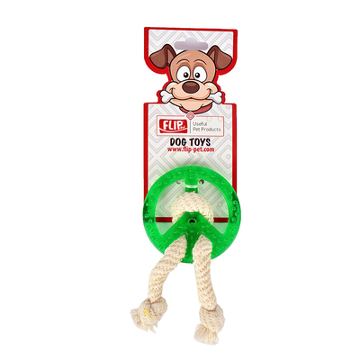 Flip - Köpek Diş Kemiği İpli Yuvarlak 6 Adet