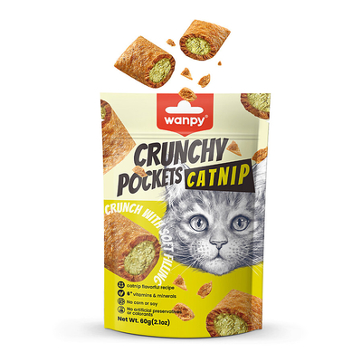 Wanpy - Wanpy Kedi Crunch Ödül Catnipli & Tavuklu 60g - 10'lu