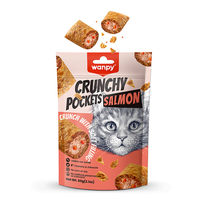 Wanpy - Wanpy Kedi Crunch Ödül Somon & Havyar 60g - 10'lu