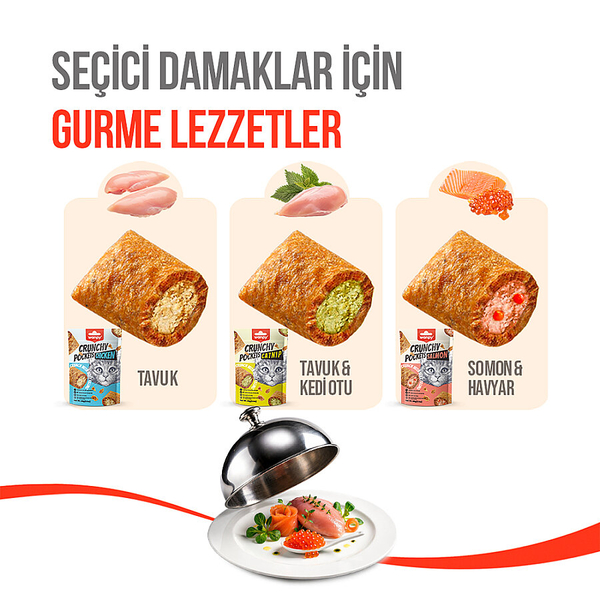 Wanpy Kedi Crunch Ödül Somon & Havyar 60g - 10'lu