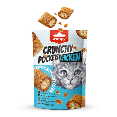 Wanpy - Wanpy Kedi Crunch Ödül Tavuk 60g - 10'lu