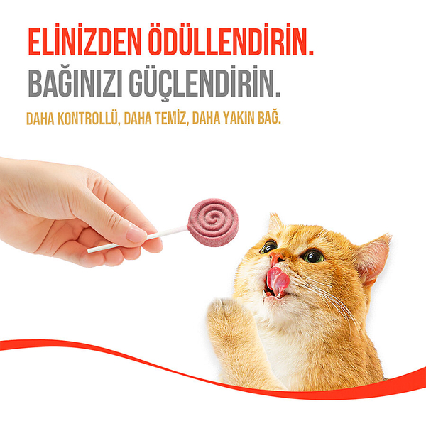 Wanpy Kediler İçin Dondurularak Kurutulmuş Lolipop - Kızılcık - 1.4 g*10'lu