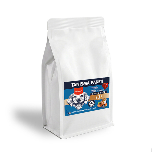 Wanpy Tahılsız Sığır Etli Yetişkin Köpek Maması 500 gr - 24 Adet