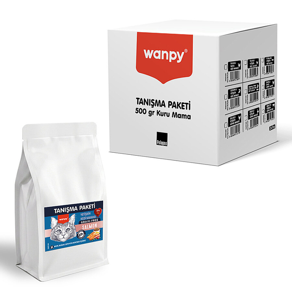Wanpy Tahılsız Somonlu Yetişkin Kedi Maması 500 gr - 24 Adet
