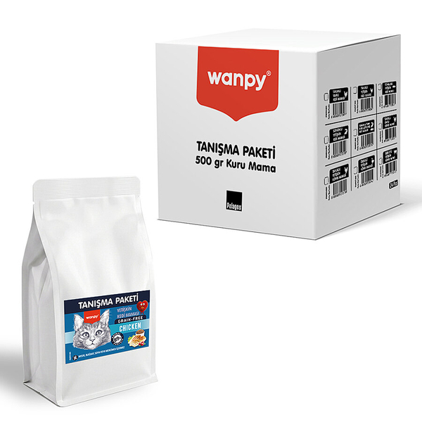 Wanpy Tahılsız Tavuklu Yetişkin Kedi Maması 500 gr - 24 Adet
