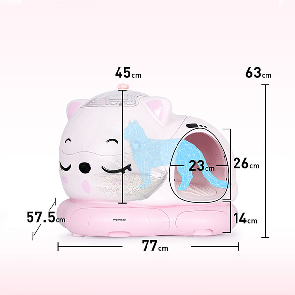 WooHuloo Pro Otomatik Kedi Tuvaleti Barbie Pink