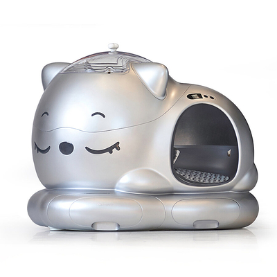 WooHuloo - WooHuloo Pro Otomatik Kedi Tuvaleti Cool Silver