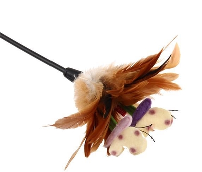 7063 Feather Teaser Kedi Oltası Doğal Tüylü 60 cm - Thumbnail