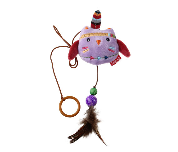 7248 Peluş Tüylü Baykuş Oyuncaklı Parmak Kedi Olta