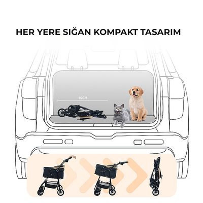 Bndc-102 Pet Arabası Haki - Thumbnail