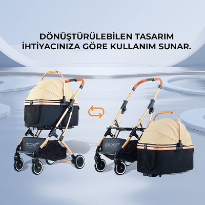 Bndc-106 Lux Pet Arabası Gri - Thumbnail