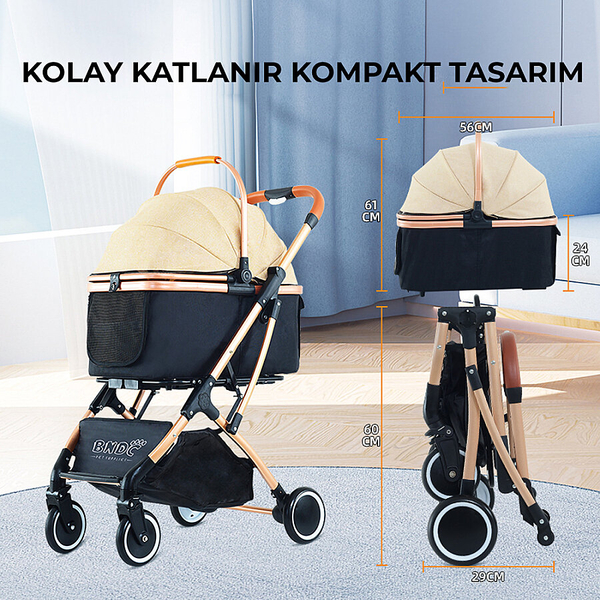 Bndc-106 Lux Pet Arabası Siyah