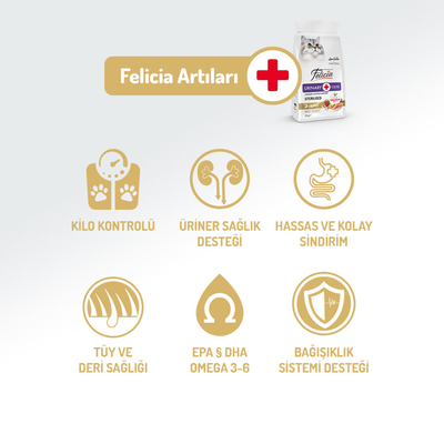 Felicia 5 Kg Kolajenli Somonlu Az Tahıllı Kısırlaştırılmış Kedi Maması HypoAllergenic Kedi Maması - Thumbnail