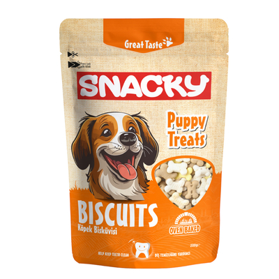 Snacky - Pupy Treats Köpek Bisküvisi 200 gr - 6 Adet