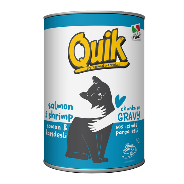 Quik Kedi 415 gr Somon-Karides Konserve 24 Adet