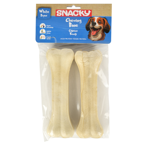 Snacky Beyaz Köpek Çiğneme Kemiği 15cm *2'li *145g *10 Paket