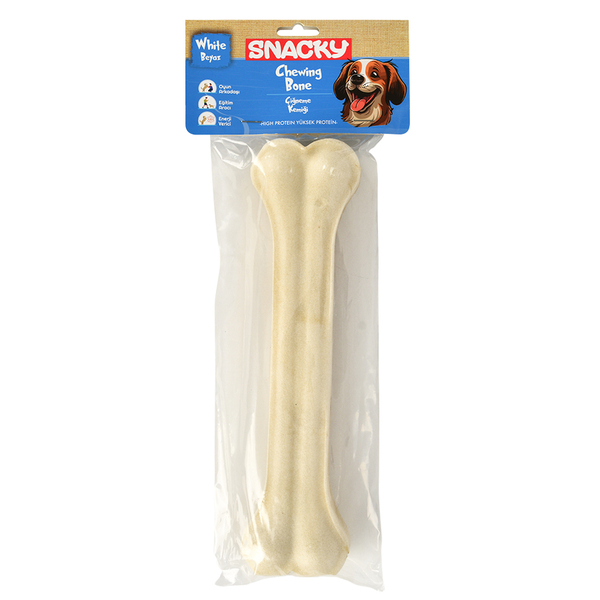 Snacky Beyaz Köpek Çiğneme Kemiği 25cm *245g *10 Paket