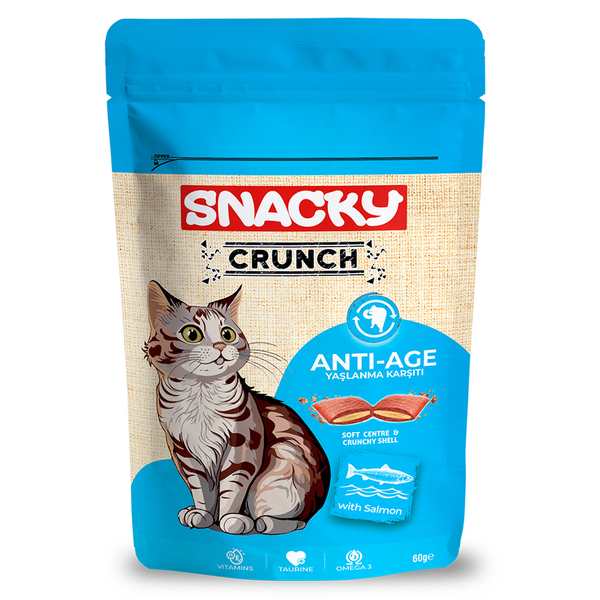 Snacky Kedi Crunch Ödül Anti-Age Somonlu 10'lu