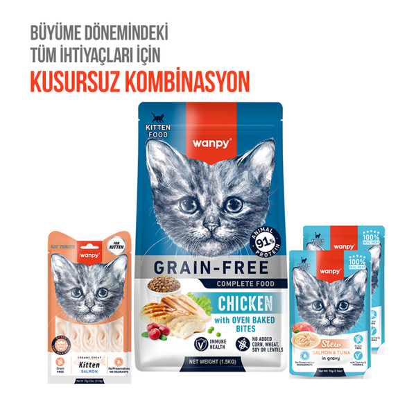 Wanpy Somonlu 12'li - Yavru Kedi Krema Ödülü 5x14 g