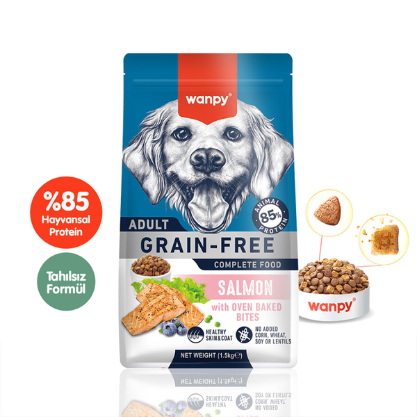 Wanpy Tahılsız Somonlu Yetişkin Köpek Maması 1,5 kg