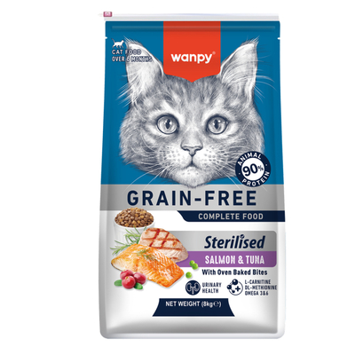  - Wanpy Tahılsız Somon&Tuna Kısırlaştırılmış Kedi Maması 8 kg
