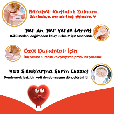 Wanpy Tavuklu 10*16 gr Kaşıklı Kedi Ödül Kreması - Thumbnail