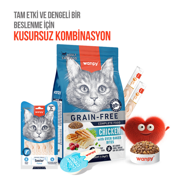 Wanpy Ton Balıklı 12’li – 7+ Yaş Kedi Krema Ödülü 5×14 g